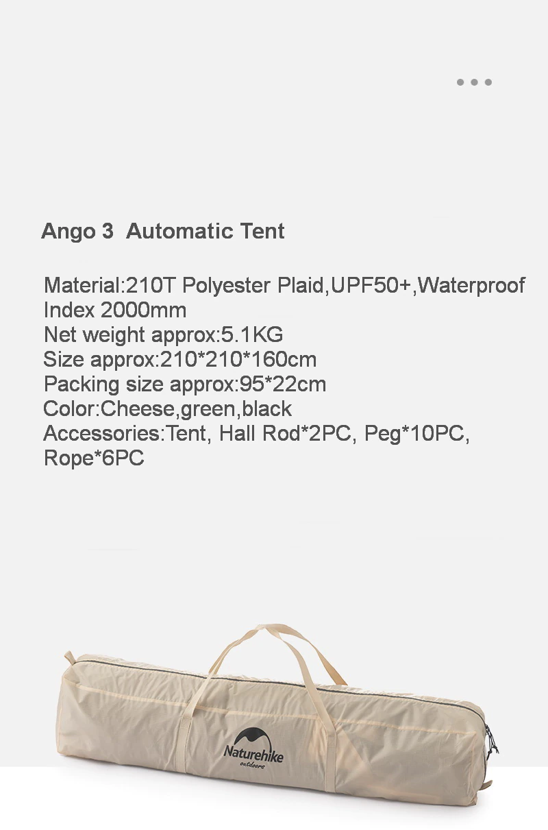 Cheap Goat Tents  Outdoor Ango Automatic Tent 3 4 People Quick Open With Large Hall 2 Doors Camping Tents Five Sided Ventilation UPF50+   